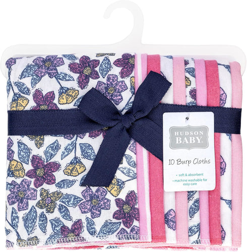 Hudson Baby Unisex Baby Cotton Polyester Flannel Burp Cloths