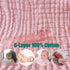 SnugOre 5 Pack 20x12 inches 6-Layer 100% Muslin Burp Cloths Large Baby Burping Cloths, Cotton for Newborn Boys Girls