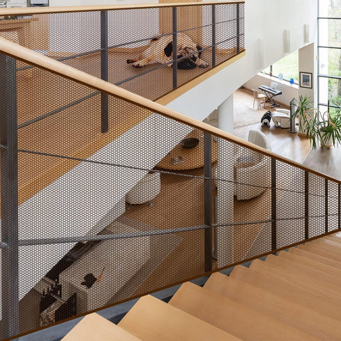 Indoor Outdoor Baby Safety Stair Railing Net, Baby Proofing Stair Banister Rail Guard, 10ft L x 2.6ft H Brown