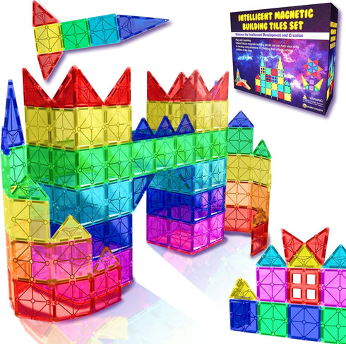 Magnetic Tiles Building Blocks Toy - STEM Educational Magnetic Blocks for Kids,