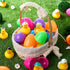 24 JOYIN Pcs Prefilled Easter Eggs with Rubber Ducks, Variety Duckies for Easter Egg Hunt, Kids Basket Stuffer, Bath