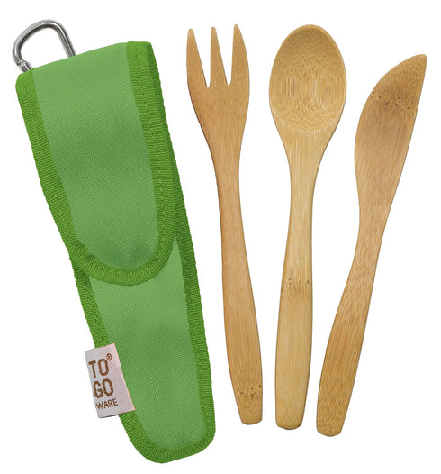 Kid's Bamboo Utensil Set, Kiwi Green - 1 EA