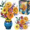 Asoulin Flower Bouquet Building Blocks Set with Vase, Mothers Day Mom Grandma Gifts,