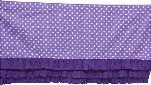 Ruffled Bottom Dots Crib Skirt - Purple by Bacati
