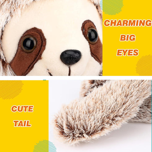 Easfan 17'' Sloth Stuffed Animal, Realistic Cute Plush Toy for Kids Birthday