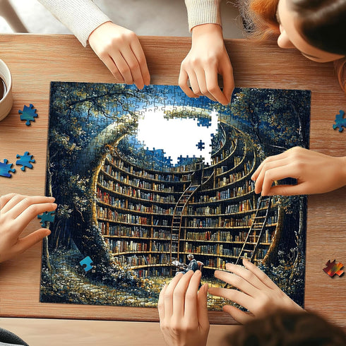 500 500 (20 20 inch) Pieces Puzzles for Adults, Magic Moon Library Jigsaw Puzzle for Adults Pieces - Forest Fantasy