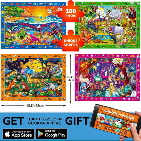 100 4-6 4 6-8 5-8 8-10 QUOKKA Piece Puzzles for Kids Ages - Jigsaw Puzzles for Kids Ages - Search and Find