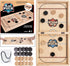 Fast Sling Puck Board Game - Small Wooden Family Games, Table Top Hockey for Adults & Kids