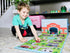SAM AND MABEL Collapsible Fabric Storage Organizer and Play Mat - Foldable Playmat and Stackable Bin Basket with Handle