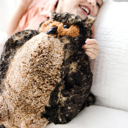 (17 inches Melissa & Doug Giant Owl - Lifelike Stuffed Animal Tall), Brown