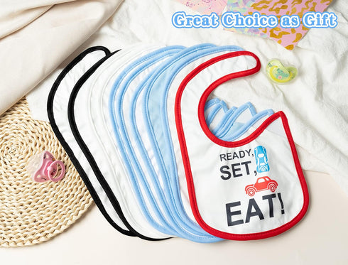 10Pcs Waterproof Baby Bibs Unisex - Newborn Food Bibs for Drooling, Feeding, Eating, Teething, 6-12 Months