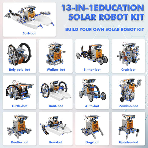STEM 13-in-1 Education Solar Power Robots Toys for Boys Age 8-12 - DIY Educational Science Kits