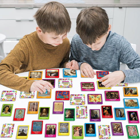 Gisgfim 50 Pairs Memory Matching Game, Famous Paintings Concentration for Adults, Fun Educational Matching Game