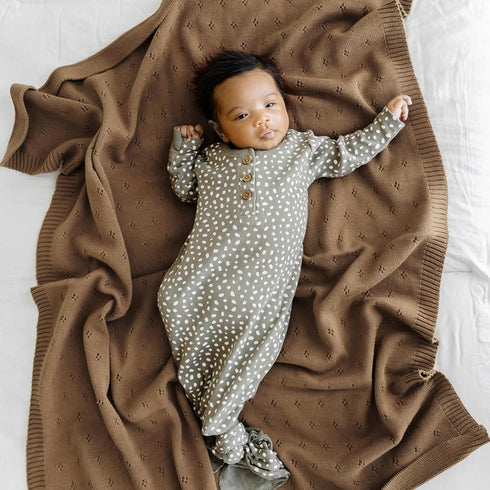 (30x40, MakeMake Organics Organic Cotton Baby Blanket - GOTS Certified, Breathable Pointelle Knit, Unisex Newborn
