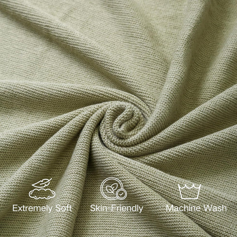 Cozy 40x30 Inch Baby Blanket Warm Newborn Swaddle Receiving Knit Blanket Soft Stretchable for Boys Girls Sage Green
