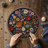PICKFORU 1000 Vintage Wildflower Puzzles for Adults Pieces, Round Butterfly Bee Plant Puzzle Nature Art, Circle Pretty