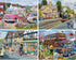 Bits and Pieces 4-in-1 Multi-Pack, 1000 Piece Jigsaw Puzzles for Adults, Village Memories Puzzle Set Bundle by Trevor