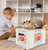 FDHSPAAM Coastal Beach Crab Storage Bins Box with Handles, Nautical Ocean Crab Collapsible Fabric Storage Basket Box