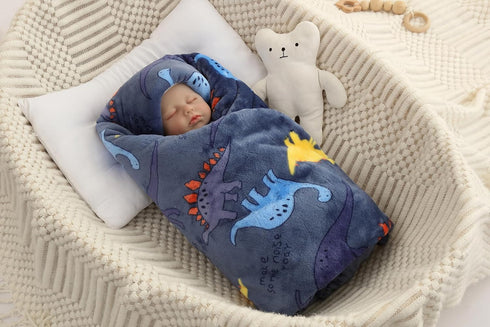 ECHERY 30" 40" Newborn Baby Wrap Swaddle Blanket Flannel Sleeping Bag Receiving Fleece Blankets x Stroller Wrap