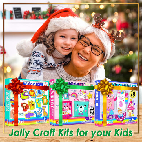 KRAFUN Unicorn Beginner Animal Sewing Kit for Kids Age 7-13 - Includes 3 Stuffed Animal Dolls