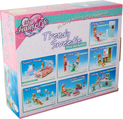 Dollhouse Furniture - Bathing Fun with Bath Tub and Toilet Playset