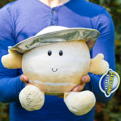 10" 0+ Celestial Buddies Saturn Buddy | Soft Stuffed Plush, Embroidered Features, Fun Planet Facts Tag for Kids STEM