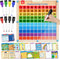 Coogam Handwriting Hundred Board, Math Manipulative Wooden Montessori 1-100 Number Toys, Alphabet