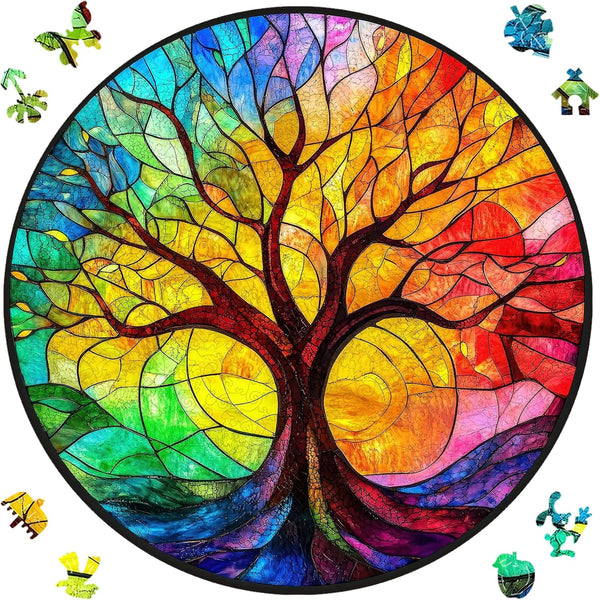 Ruikiyart Colorful Tree 500 Piece Puzzles for Adults,5MM Tree of Life Wooden