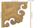 Brass Curled Box Corner Plate – Set of 2, 3.3"