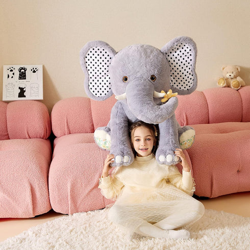Giant Elephant Stuffed Animal Plush Toy, Large Jumbo 25" Cute Fluffy Plushie, Birthday Gifts for Kids