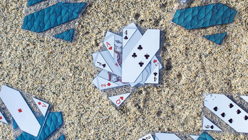 Well Played Waterproof Clear Plastic Playing Cards - Standard Deck, Transparent with Unique Design, Teal