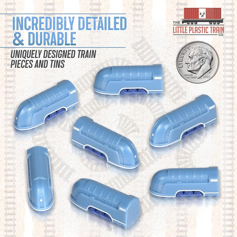 Mercury Deluxe Train Set Board Game | Miniatures for Ticket to Ride and Other Family and Adult Games (Blue)