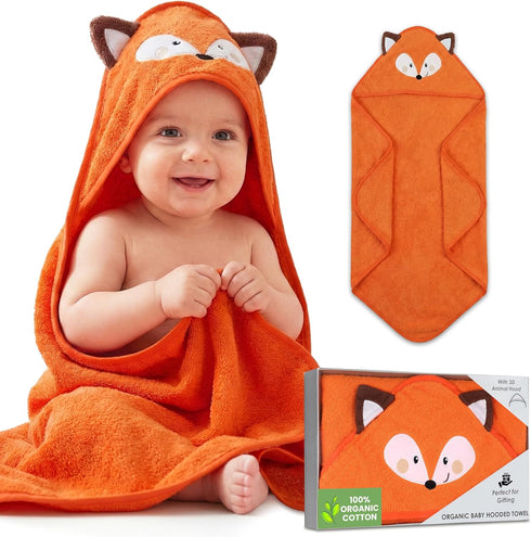 Mother's Choice 100% Organic Cotton Baby Hooded Towel Ultra-Soft & Absorbent Baby