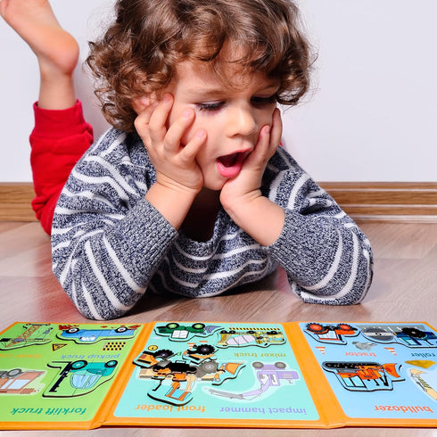 Magnetic Puzzles for Kids Ages 1-3, Travel Toddler Puzzles Ages 2-4, Excavator Refrigerator Magnet Learning Gift