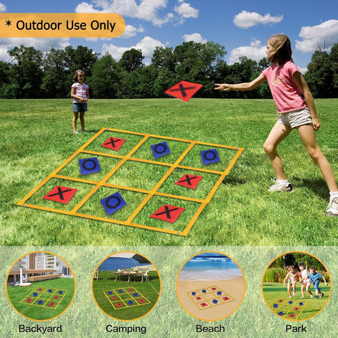 Gocasmus 4ft 4ft Tic Tac Toe Game - x Outdoor Yard Giant Tic Tac Toe for Backyard, Camping, Lawn, Portable No Assembly