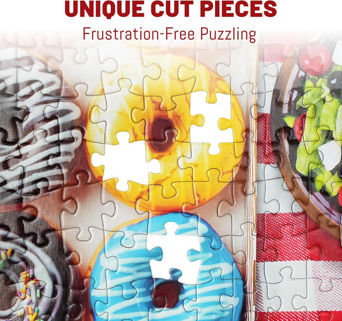 1000 BenBen Puzzles for Adults Pieces, Spring Picnic Jigsaw Puzzles with Patterns on Back, Challenging Puzzles