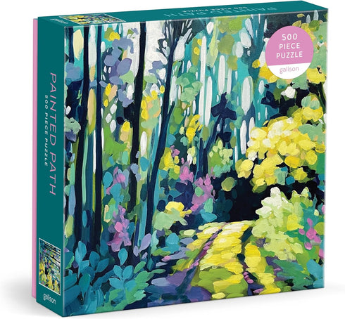 Galison Painted Path – Clair Bremner 500 Piece Puzzle Featuring Greenery Over A Forest Path