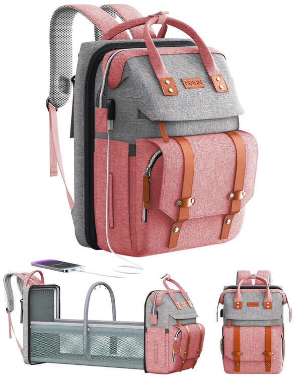 ISMGN Diaper Bag Backpack with Changing Station, Large Diaper Bag, Baby Bag
