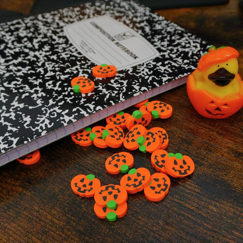 144 Pcs Halloween Pumpkin Erasers for Kids, Mini Jack-O’-Lantern Party Favors, Non-Candy Treats