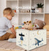 FDHSPAAM Outer Space Rocket Whale Nursery Storage Bins Box with Handles, Cosmic Galaxy Planet Star Moon Collapsible