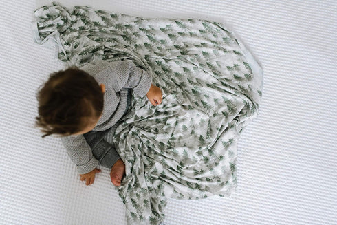 Evergreen Large Premium Knit Baby Swaddle Blanket by Copper Pearl