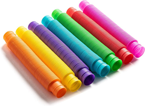(16-Pack Special Supplies Fun Pull and Stretch Tubes for Kids - Pop, Bend, Build, and Connect Toy, Provide Tactile