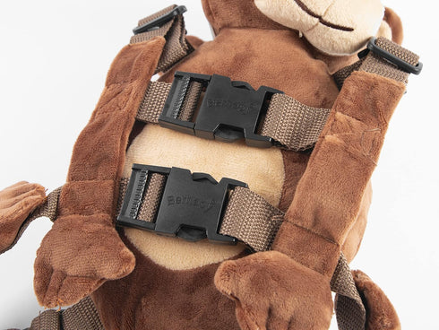 2 in 1 New Monkey Toddler Safety Harness Backpack - Brown Children's Walking Leash Strap