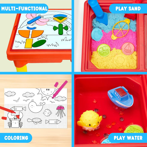 3 4 5 6 717x11.5x10.2 Inches Carolart Sensory Table with Sands, Sand & Water Play Table for KidsIndoor and Outdoor