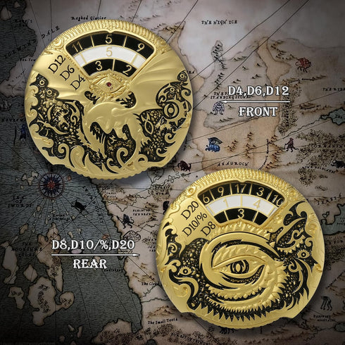 7-in-1 Set Dragon Roulette Spinner Dice DNDND Fidget Spinner Metal DND Dice with Luxurious Gift Box for Dungeons
