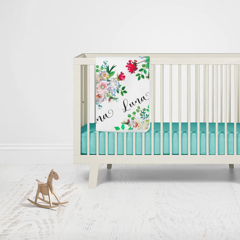 WolfeDesignPDD Custom Blanket, Newborn Gift, Floral Baby Blanket, Personalized Baby Blanket, Baby Girl, Swaddle