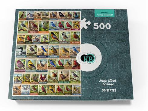 50 Vol.1 500 MyPuzzle State Birds Series: State Birds Collage, - Premium Piece Jigsaw Puzzle for Adults