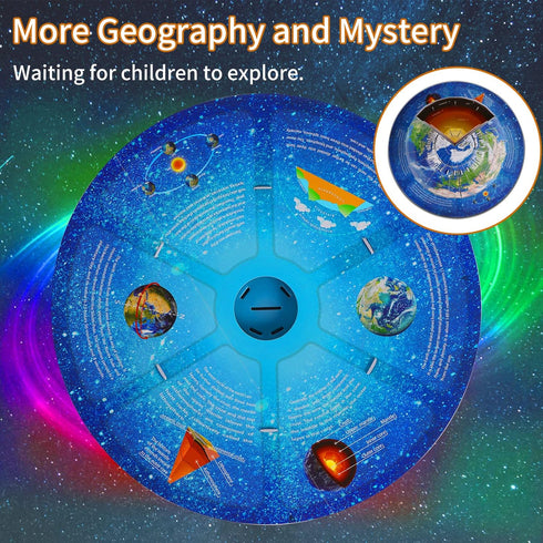 3D Geography Puzzle for Kids Ages 8-14, Earth Globe DIY Jigsaw Model Kit, Educational Learning Toys, 50 Pieces