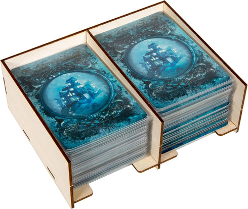 The Broken Token Mysterium Compatible Game Organizer, Wood Storage Box with Multiple Trays