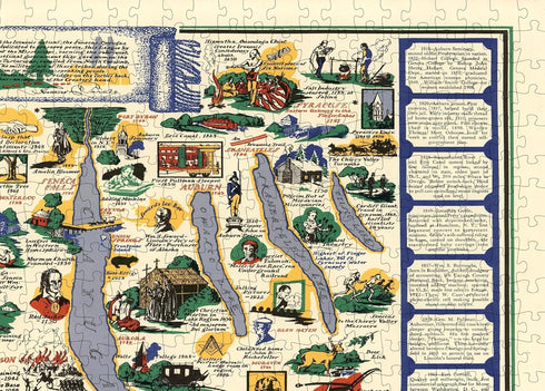 1000 Piece Adult Jigsaw Puzzle | 1962 | Finger Lakes Region of Central New York | Handmade Puzzle Game